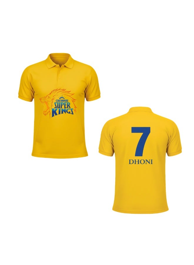 PRINTSHOP4ME Chennai Cricket Men's Dry-Fit Polo Neck T-Shirt|Soft&Breathable Sportswear For Cricket lovers|Tshirt With Cap|Suitable For Games&Outdoor - Image 1