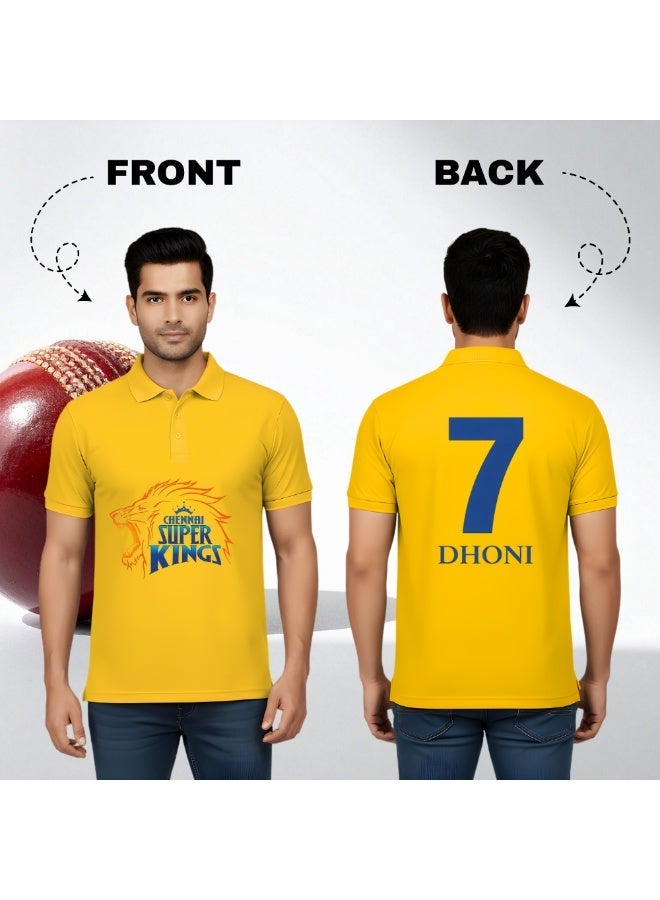 PRINTSHOP4ME Chennai Cricket Men's Dry-Fit Polo Neck T-Shirt|Soft&Breathable Sportswear For Cricket lovers|Tshirt With Cap|Suitable For Games&Outdoor - Image 4