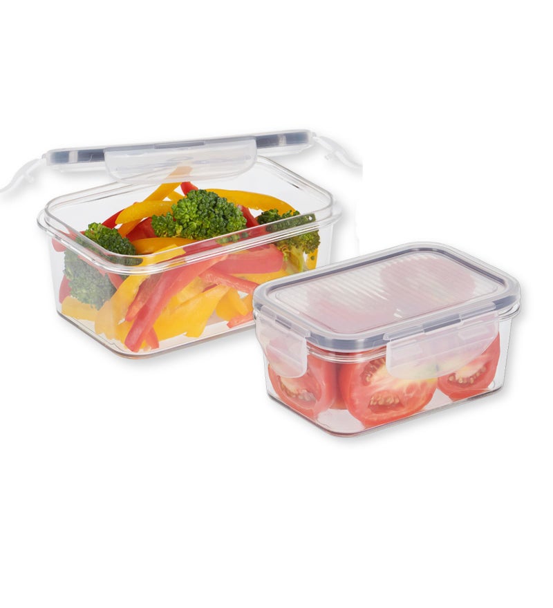 SCL Steelo Steelo Sofresh Soclick Plastic Container Set Kitchen Organiser Air Tight Container Set Fridge Safe US FDA Approved Food Grade Heavy Duty Material, BPA Free (Clear,500ml,Pack of 2) - Image 1