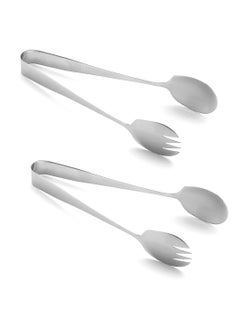 BLACKSTONE Set of 2 Stainless Steel Salad Tongs Durable Salad Server Tongs JS113  - Image 1
