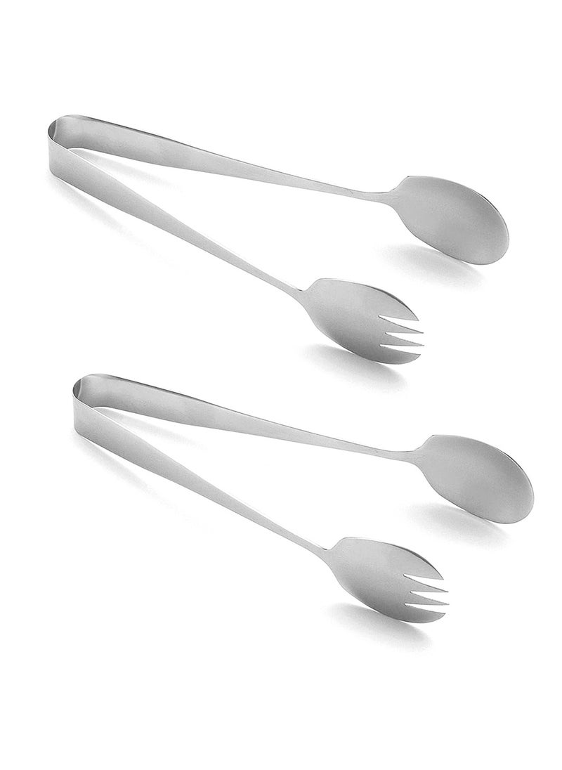 BLACKSTONE - Set of 2 Stainless Steel Salad Tongs Durable Salad Server Tongs JS113 - Image 1