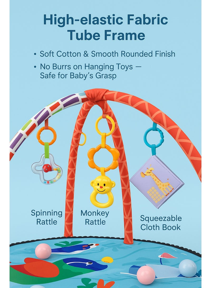 Classic Blue Baby Ocean Ball Playpen & Gym Multi-function Play Mat 80x80x35cm  - Image 5
