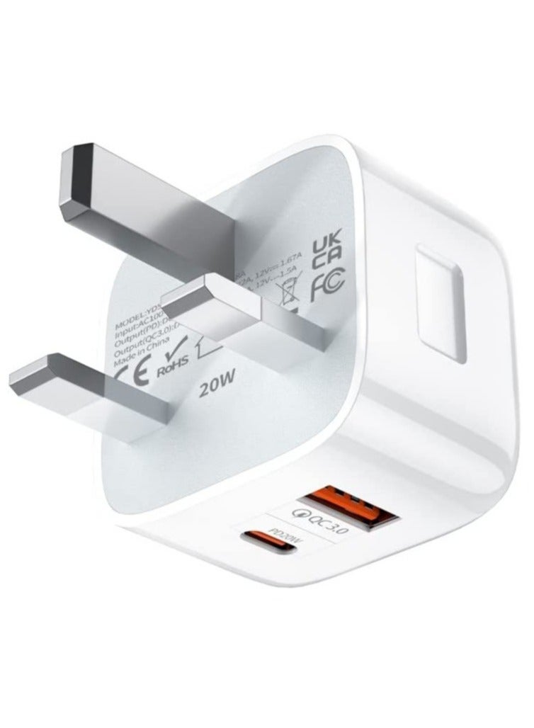 Dual Port USB C PD Fast Charger Plug, Type-C QC 3.0 Wall Adapter Plug, for iPhone 13/12/11 Mini/Pro Max - Image 3