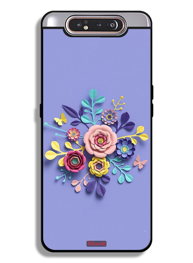 Tolwak Samsung Galaxy A80 Protective Case Cover Flowers Art - Image 1