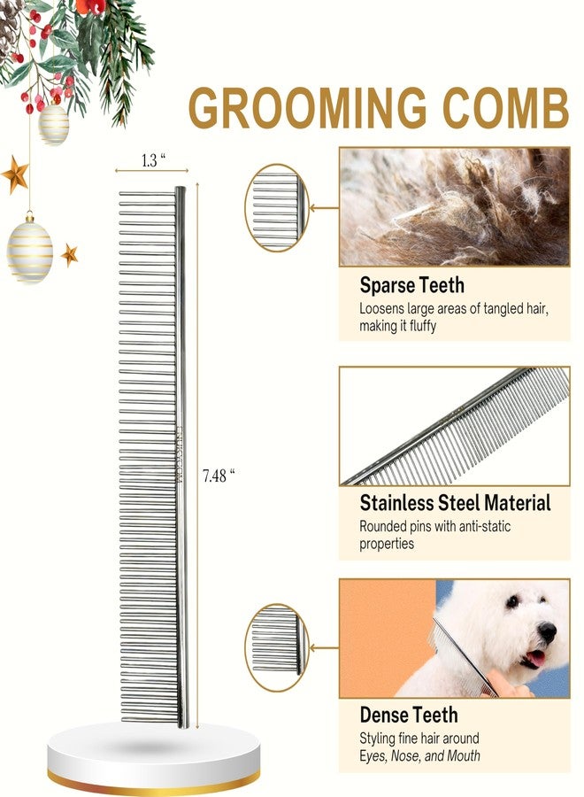 ENUKYCOM Grooming Dog Slicker Brush for Toy Poodle, Small Doodles & Maine Coon Cats - Best Dog Brush for Cockapoo Cavapoo Maltipoo and Pomeranian - Pet Slicker Brush & Comb Kit for Cats & small Great Pyrenees - Image 4