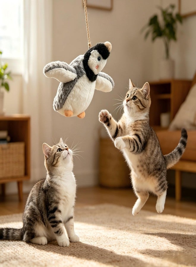 Interactive Flapping Penguin Pet Toy with Chirp Sound, Hanging & Placeable Plush Toy for Cats Dogs, Relieve Boredom Prevent Furniture Scratches - Image 2