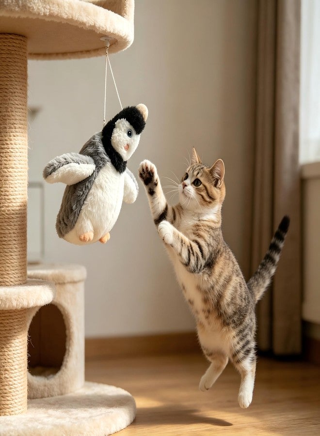 Interactive Flapping Penguin Pet Toy with Chirp Sound, Hanging & Placeable Plush Toy for Cats Dogs, Relieve Boredom Prevent Furniture Scratches - Image 3