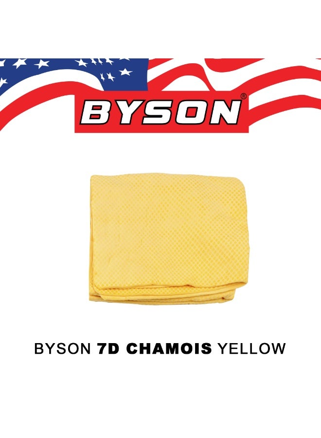 BYSON 7D Chamois Cleaning Cloth, Super Absorbent Car Drying Towel, Reusable Synthetic Leather Wash Cloth, Quick Dry Microfiber Car Care Towel for Auto Glass Interior Exterior Cleaning (Dark Yellow) - Image 5