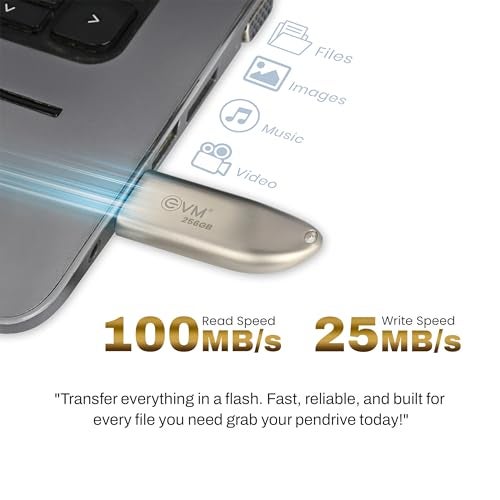 EVM EnStore+ 256GB USB 3.2 Gen 1 High-Performance Metal Pendrive | Exceptional 100MB/s Read| Rugged Durable Metal Body | Fast Data Transfer | Windows Mac Linux | 10 Years Warranty (EVMPD3.2/256GB) - Image 3