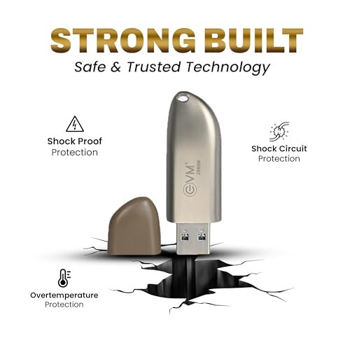 EVM EnStore+ 256GB USB 3.2 Gen 1 High-Performance Metal Pendrive | Exceptional 100MB/s Read| Rugged Durable Metal Body | Fast Data Transfer | Windows Mac Linux | 10 Years Warranty (EVMPD3.2/256GB) - Image 5