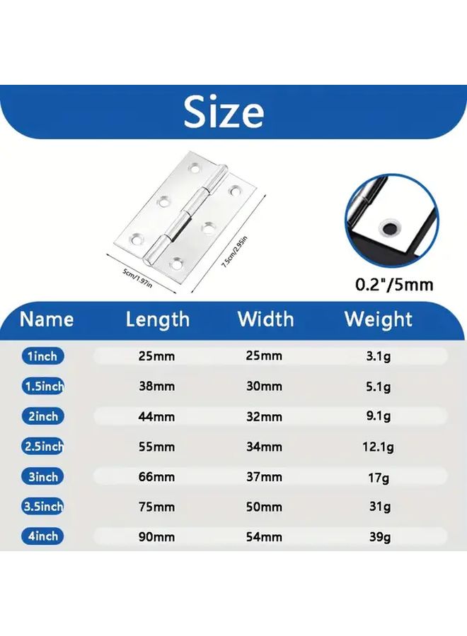 20 Pcs 3.5 Inch Stainless Steel Flat Hinge Set Rust Resistant Corrosion Resistant Door Hinges For Cabinets Windows Fences Barn Doors Surface Mounting With Polished Finish Heavy Duty For Home And Office Use - Image 3