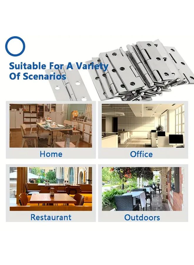 20 Pcs 3.5 Inch Stainless Steel Flat Hinge Set Rust Resistant Corrosion Resistant Door Hinges For Cabinets Windows Fences Barn Doors Surface Mounting With Polished Finish Heavy Duty For Home And Office Use - Image 5