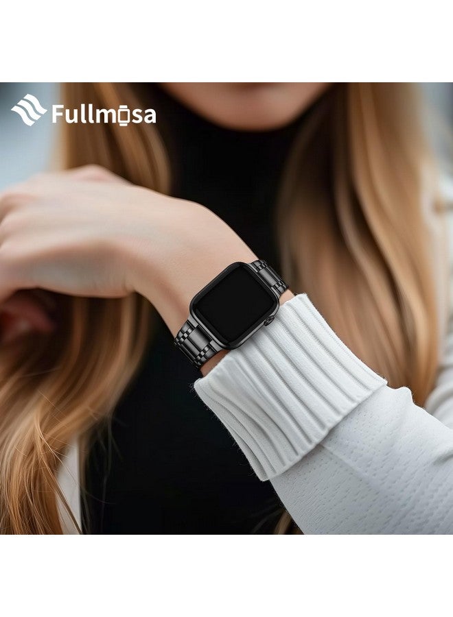 Fullmosa Fullmosa Metal Bands Compatible Apple Watch Strap 45mm 44mm 42mm, Steel Apple Watch Band with Case for iWatch Series Ultra 9 8 7 6 5 4 3 2 1 SE,42mm 44mm 45mm,Black [Watch NOT Included]  - Image 3