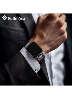 Fullmosa Fullmosa Metal Bands Compatible Apple Watch Strap 45mm 44mm 42mm, Steel Apple Watch Band with Case for iWatch Series Ultra 9 8 7 6 5 4 3 2 1 SE,42mm 44mm 45mm,Black [Watch NOT Included]  - Image 2