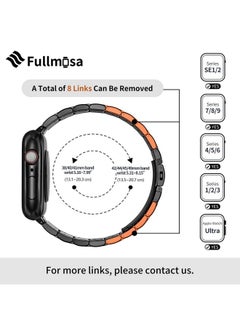 Fullmosa Fullmosa Metal Bands Compatible Apple Watch Strap 45mm 44mm 42mm, Steel Apple Watch Band with Case for iWatch Series Ultra 9 8 7 6 5 4 3 2 1 SE,42mm 44mm 45mm,Black [Watch NOT Included]  - Image 4