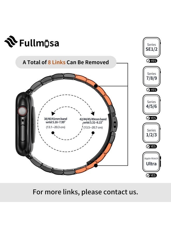 Fullmosa Fullmosa Metal Bands Compatible Apple Watch Strap 45mm 44mm 42mm, Steel Apple Watch Band with Case for iWatch Series Ultra 9 8 7 6 5 4 3 2 1 SE,42mm 44mm 45mm,Black [Watch NOT Included]  - Image 4