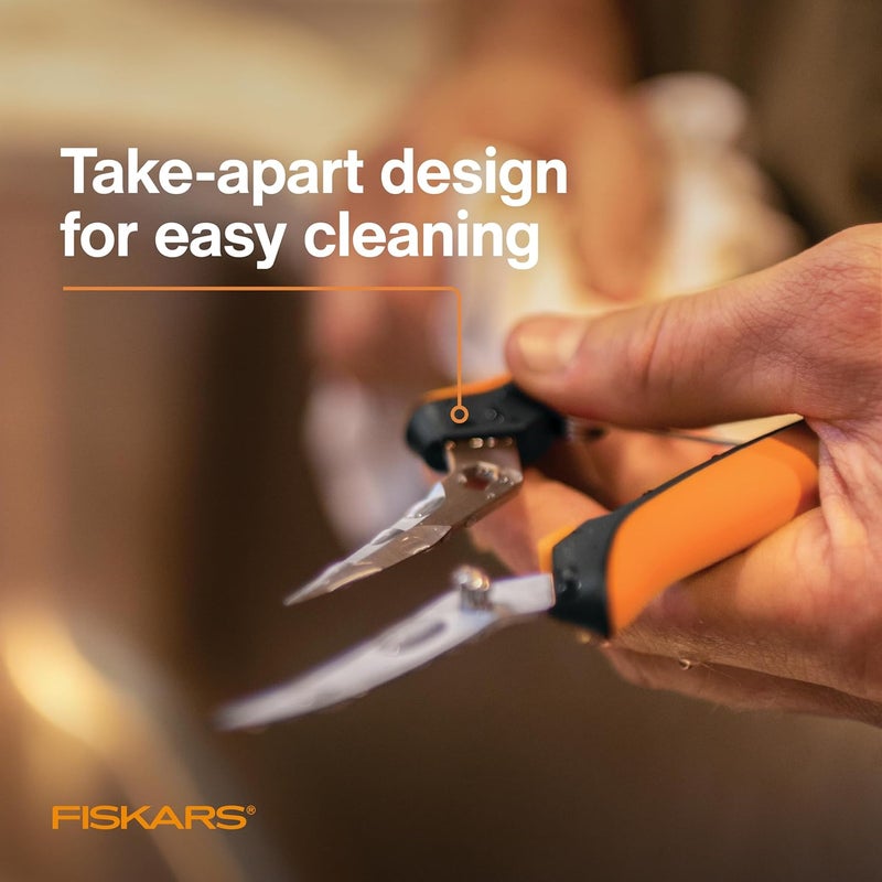 Fiskars Curved Micro-Tip Pruning Snips - 6" Garden Shears with Sheath and SoftGrip Handle - Yard and Garden Tools - Orange/Black - Image 4