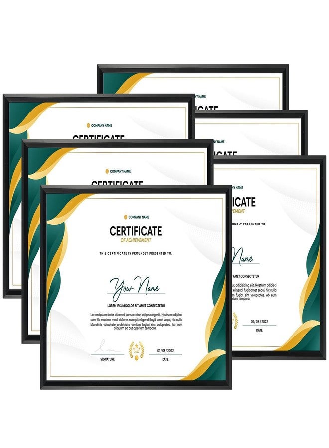 MEBRUDY 8.5x11 Diploma Frame Set of 6, 8.5 by 11 Picture Frame Bulk, Certificate Document Degree Frame for Wall Hanging or Tabletop Display, Black - Image 1