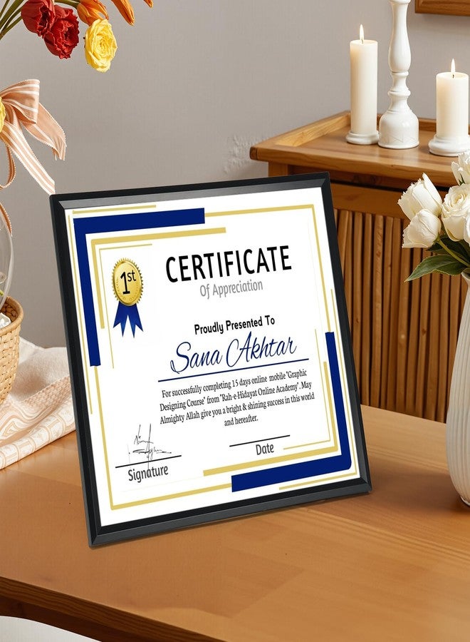 MEBRUDY 8.5x11 Diploma Frame Set of 6, 8.5 by 11 Picture Frame Bulk, Certificate Document Degree Frame for Wall Hanging or Tabletop Display, Black - Image 2