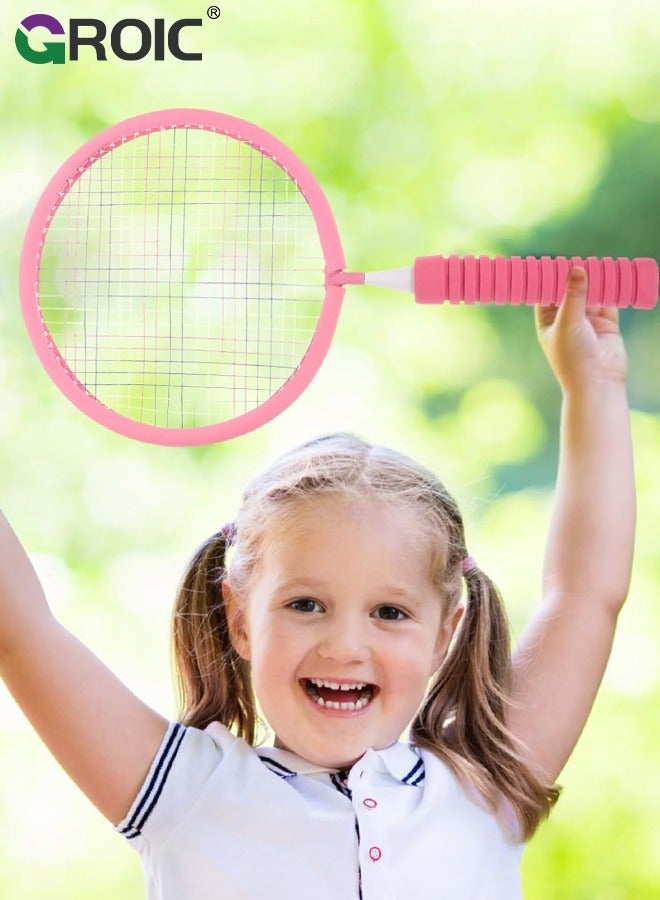 GROIC 1 Pairs Badminton Rackets Set for Children with 10 Pcs Badminton Balls +1 Whistle +1 Plastic Ball + Carrying Bags, Upgrade Lightweight Kids Shuttlecocks Sports Nylon Alloy Badminton Rackets Set  - Image 5