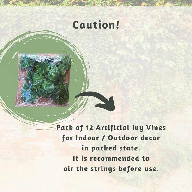 Akaar Polyester Artificial Plants Leaves Money Plant Greenery Hanging Vine Creeper For Home Decor Door Wall Balcony Decoration Party Festival Craftr (7.2Ft) - Pack Of 12 - Image 2