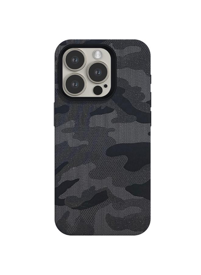 S-TOP Case For iPhone 12 Pro Max Camouflage Ice Feel Texture MagSafe PU Hybrid PC Phone Case - Image 1