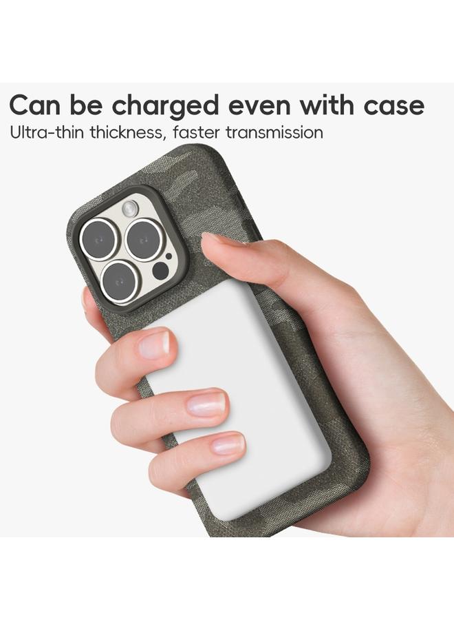 S-TOP Case For iPhone 12 Pro Max Camouflage Ice Feel Texture MagSafe PU Hybrid PC Phone Case - Image 5