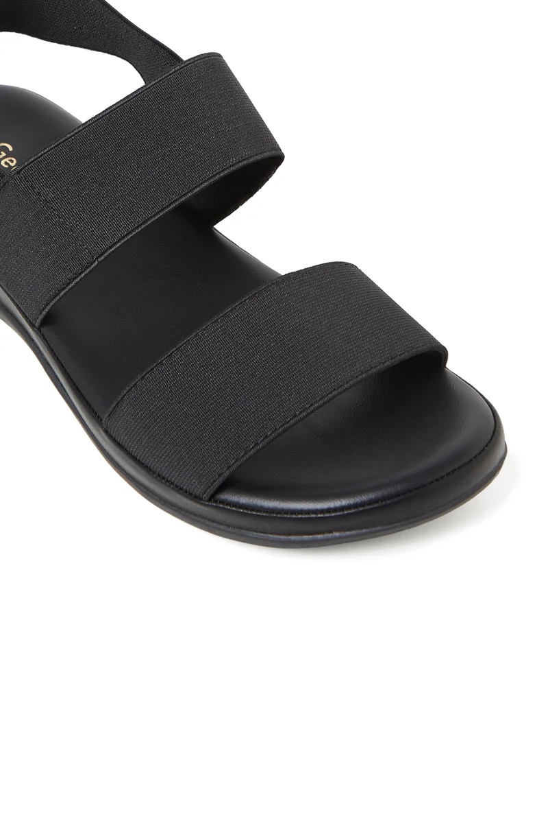 Geoomnii  GEOOMNII Comfort Sandals for Ladies – BLACK Sandals with Sling Back | Comfortable PU Upper & TPR Sole for Women | Best Price UAE