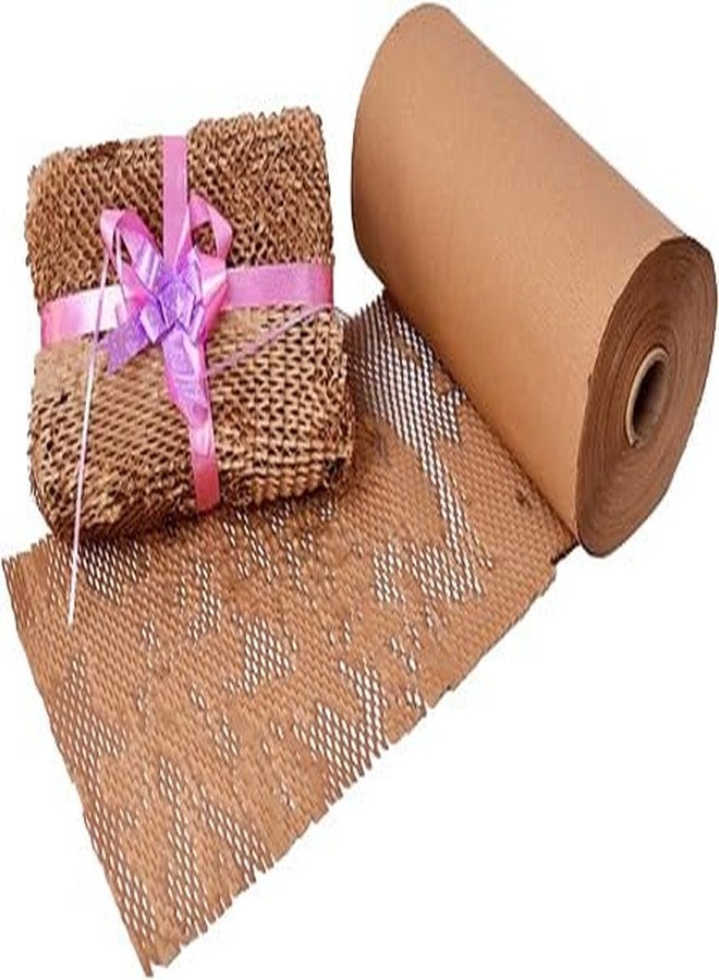 JPPL paper honeycomb roll with dispenser box | Expands hex to 160 meter | Plastic alternative | Packaging & shipping supplies bubble wrap roll| (390mm / 16 inch x100 meter) (Brown) - Image 3