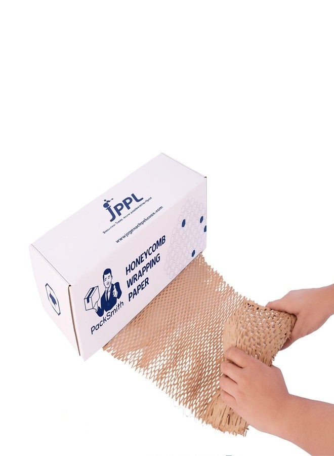 JPPL paper honeycomb roll with dispenser box | Expands hex to 160 meter | Plastic alternative | Packaging & shipping supplies bubble wrap roll| (390mm / 16 inch x100 meter) (Brown) - Image 1