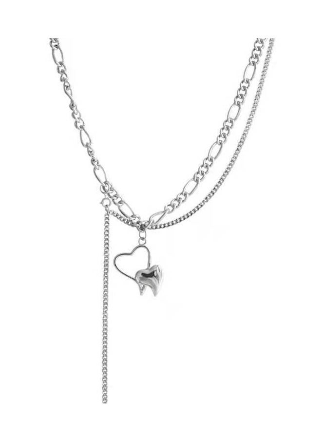 Goolsky Minimalist Double-Layer Vintage Heart Necklace – Short Fairy Collarbone Chain, Indie Chic Sweater Accessory  - Image 4