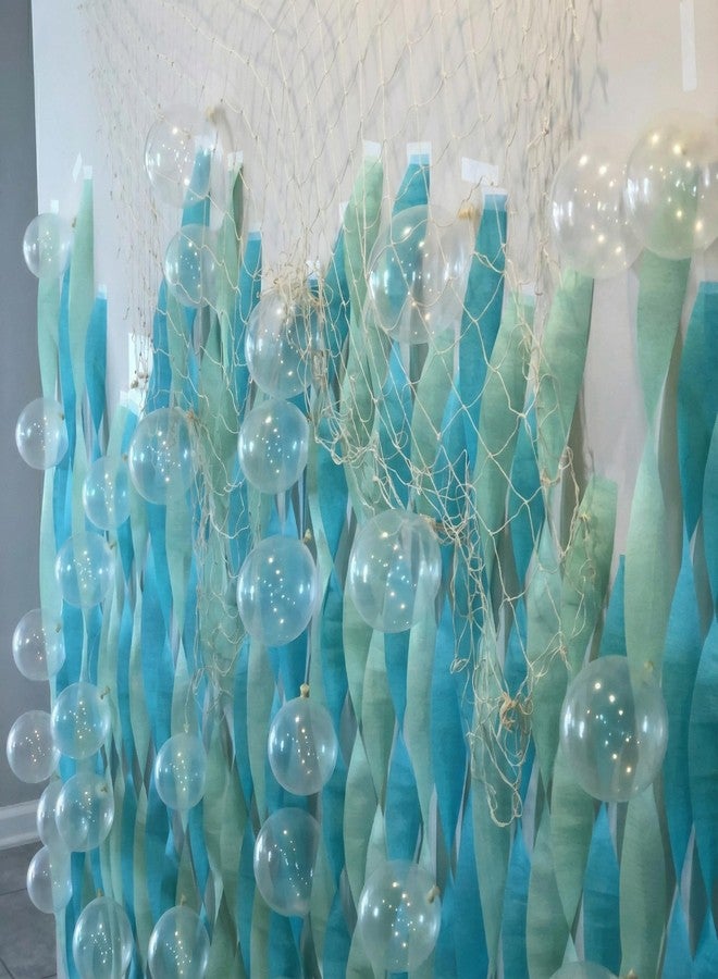 Gejoy 155 Pcs Under The Sea Party Decortion Blue Mermaid Decoration Clear Bubble Birthday Decor with 2 3 4 Inch Bubble Ball Inflator Paper Streamers Fishing Net and Line Ocean Decor for Birthday Party - Image 1