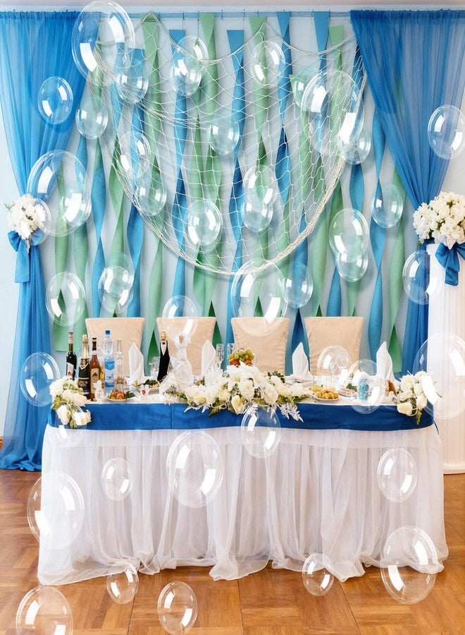 Gejoy 155 Pcs Under The Sea Party Decortion Blue Mermaid Decoration Clear Bubble Birthday Decor with 2 3 4 Inch Bubble Ball Inflator Paper Streamers Fishing Net and Line Ocean Decor for Birthday Party - Image 4