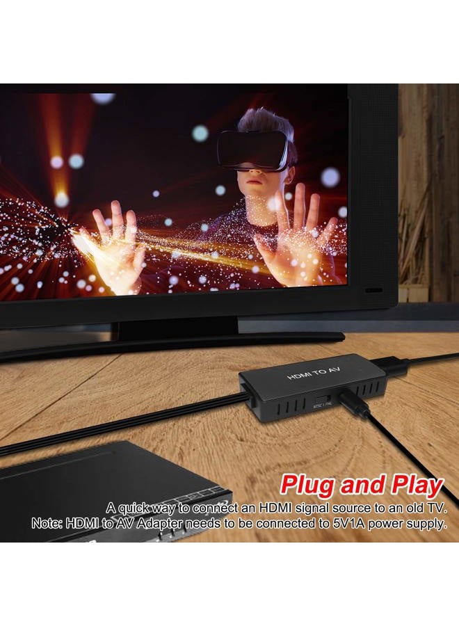 LVY HDMI to RCA Converter, HDMI to Composite Video Audio Converter Adapter, HDMI to AV, Supports PAL/NTSC for PS4, Xbox, Switch, TV Stick, Blu-Ray, DVD Player, - Image 3