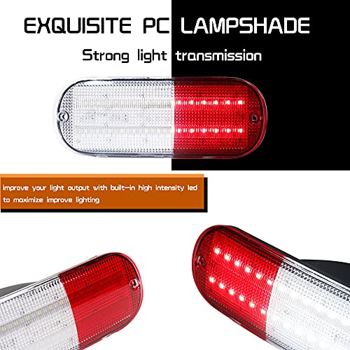 Tonsya 3 IN 1 Replacement 3D Optic LED Red & white Led Lens Bumper Reflector Compatible With 2001 2002 2003 2004 2005 Chrysler PT Cruiser Backup Tail Brake Lights & Rear Fog Lamps - Image 2
