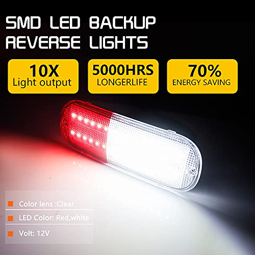 Tonsya 3 IN 1 Replacement 3D Optic LED Red & white Led Lens Bumper Reflector Compatible With 2001 2002 2003 2004 2005 Chrysler PT Cruiser Backup Tail Brake Lights & Rear Fog Lamps - Image 3