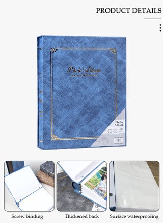200 Pockets Foil Stamping Photo Album for 6 Inches Photos Portable Photo Album for Family Wedding Boys Girls - view 5