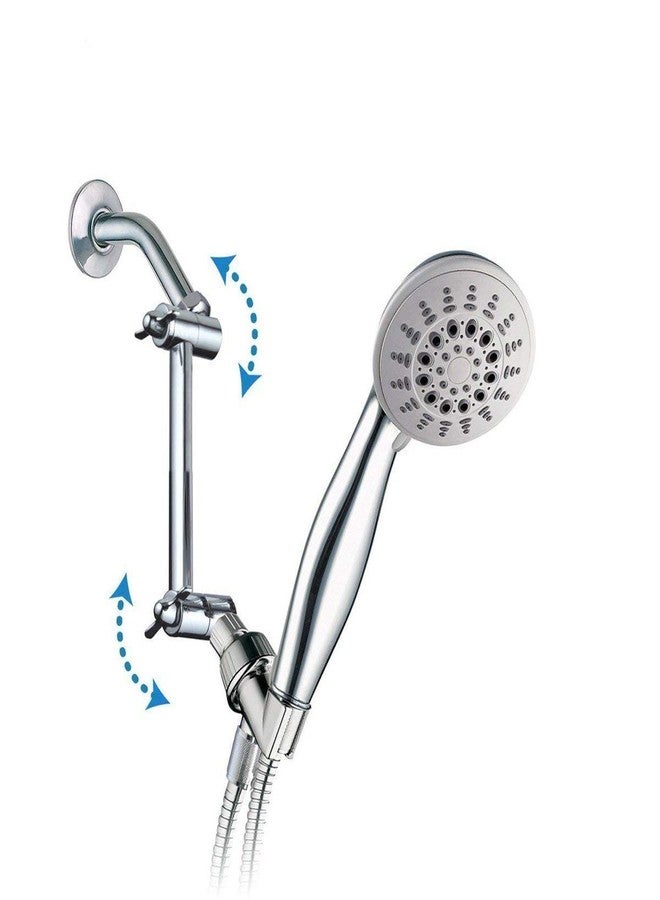TRUSTMI 4 Inch Brass Shower Arm Extension Shower Head Combo Adjustable Height Arm Mount, Chrome - Image 3