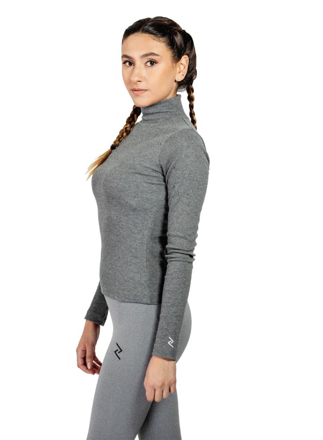 ZAECY Women's Ribbed Turtle Neck Top - Image 1