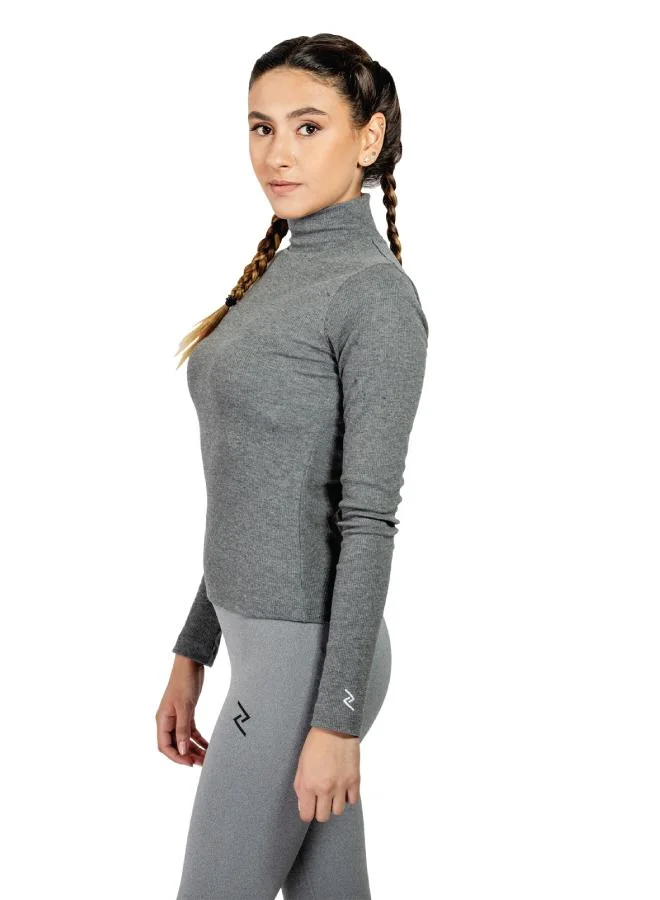 ZAECY Women's Ribbed Turtle Neck Top