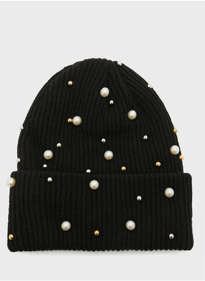 ايلا Embellished Pearl Winter Beanie