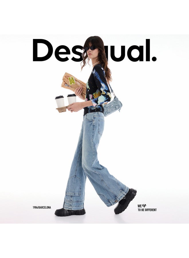 DESIGUAL 25 Fall/Winter New Collection Multi-Color Floral Jacquard Long Sleeve Women'S Knitted Sweater - Image 3