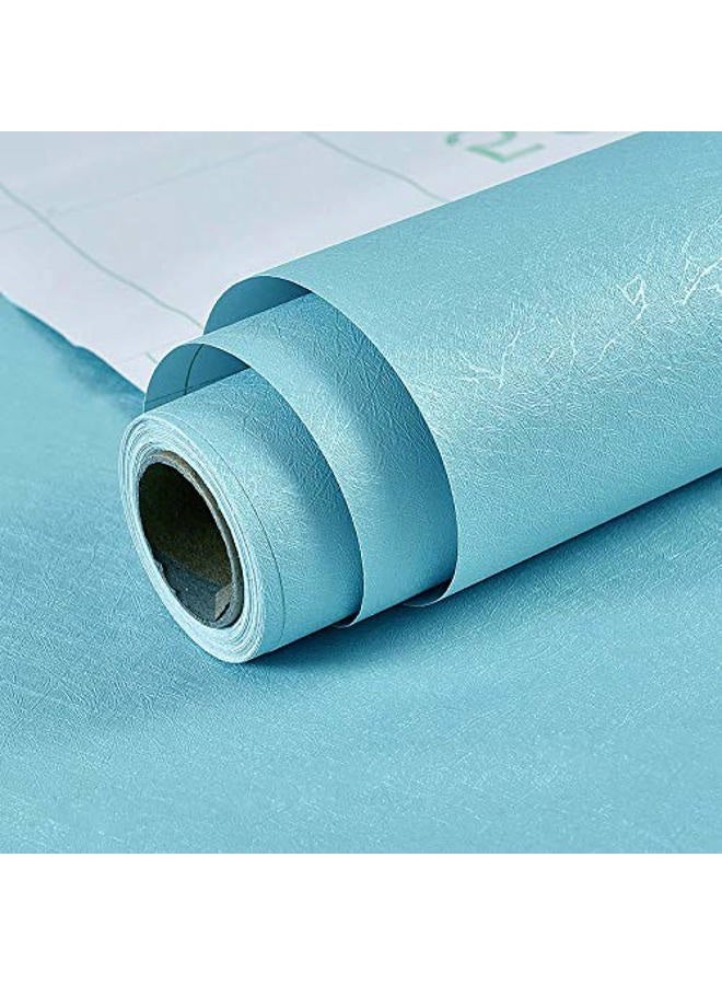 MelunMer Blue Peel and Stick Wallpaper Silk Embossed Self Adhesive Removable Wallpaper Bathroom/Bedroom Waterproof Blue Contact Paper for Cabinets Wrapping Sticker Paper Shelf Liner 393In L 15.7In W - Image 4