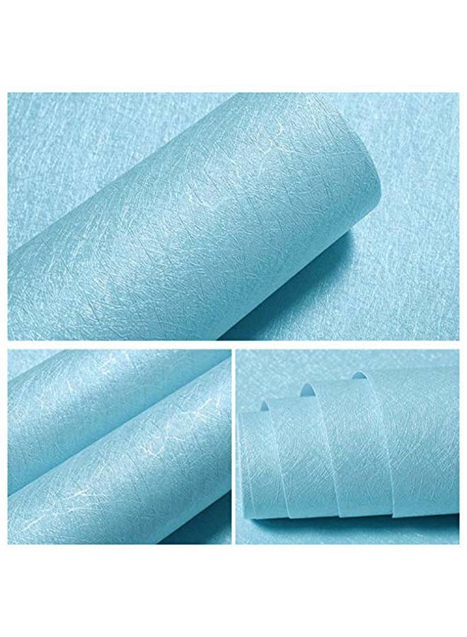 MelunMer Blue Peel and Stick Wallpaper Silk Embossed Self Adhesive Removable Wallpaper Bathroom/Bedroom Waterproof Blue Contact Paper for Cabinets Wrapping Sticker Paper Shelf Liner 393In L 15.7In W - Image 5