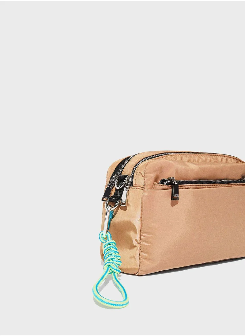PARFOIS Logo Detailed Zip Over Crossbody