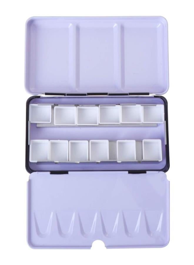 klarako 12Grids Empty Watercolor Palette with Lid Simple Practical Water Color Palletes Case Box - Image 1