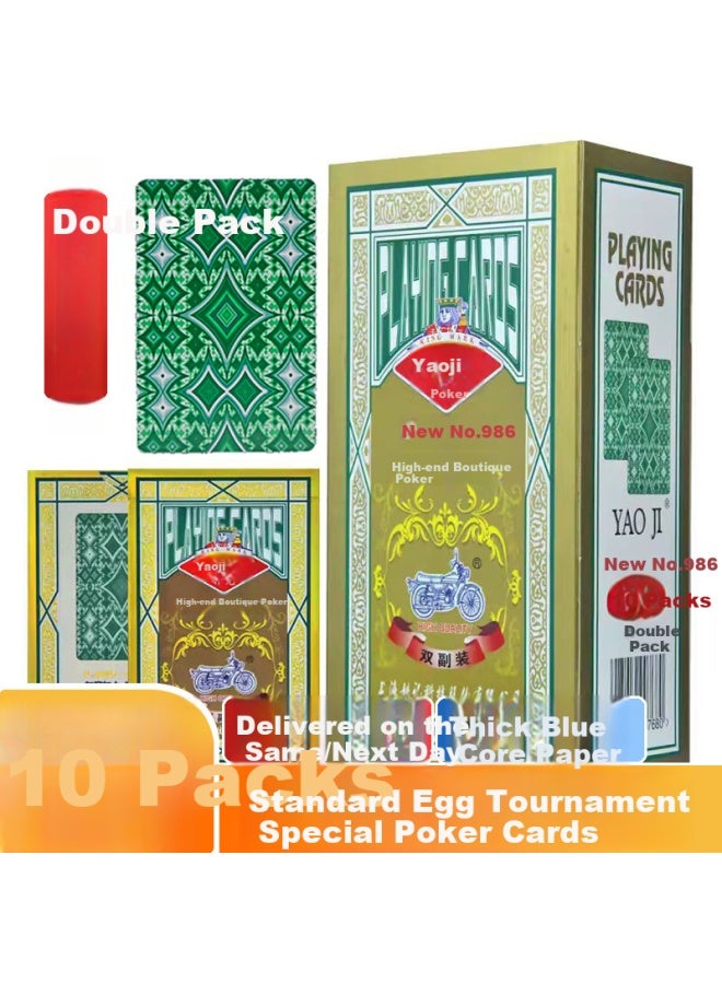 YAOJI Yaoji Double Deck Guandan Special Poker 2 Decks 986 Competition Special Poker Blue Core Thickened And Lengthened 10 Decks  - Image 1