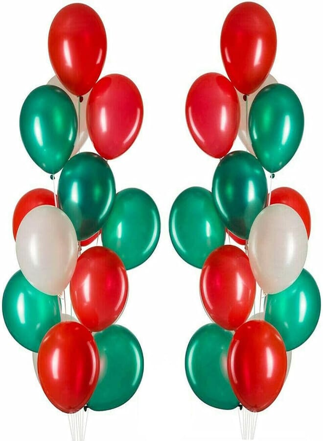 Secret 100pcs Merry Christmas Latex Balloons Green & Red & White Year Decoration