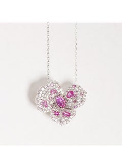VUELO Butterfly Flower S925 Silver Gold-plated Synthetic Red Corundum Necklace Elegant High-end Autumn And Winter Sweater Chain  - Image 1