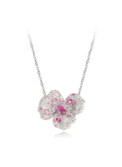 VUELO Butterfly Flower S925 Silver Gold-plated Synthetic Red Corundum Necklace Elegant High-end Autumn And Winter Sweater Chain  - Image 4